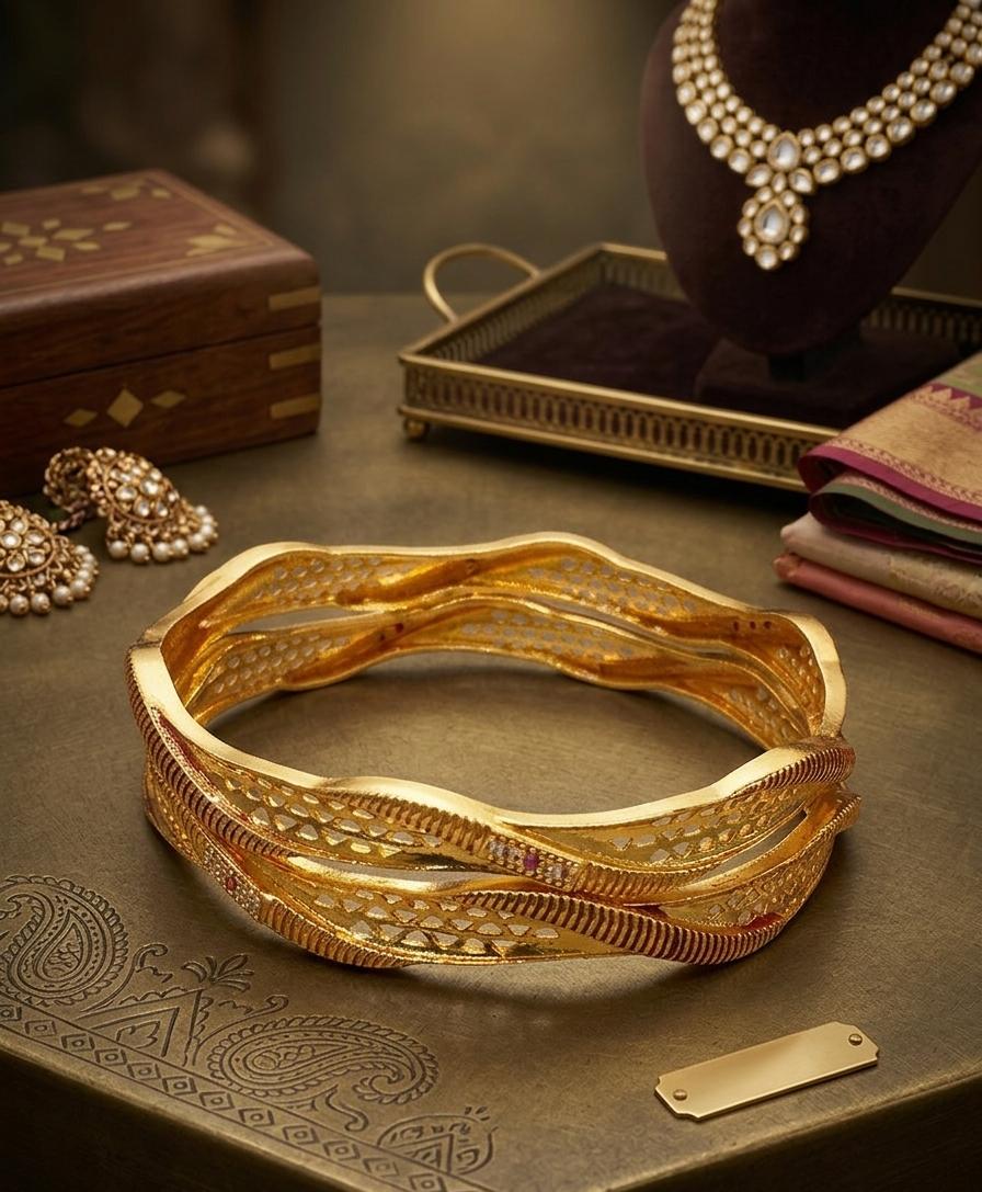 Indian Gold Polish Party Wear – 2 Pcs Set