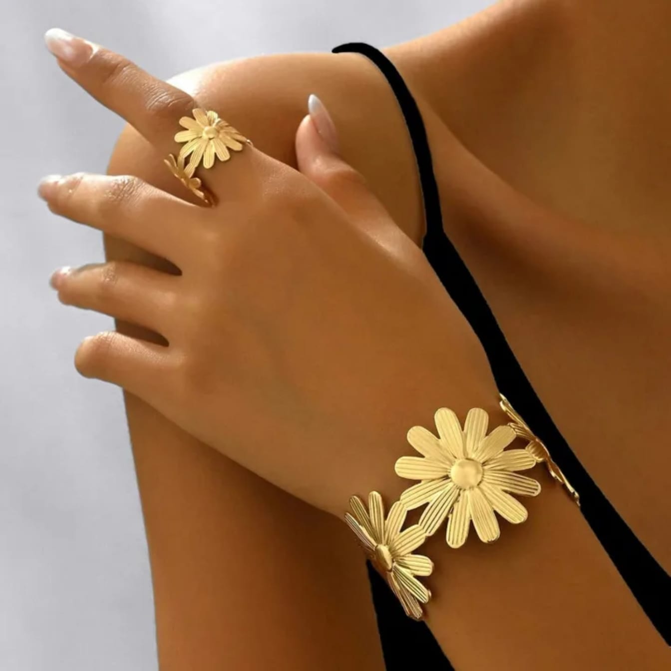 Stainless Steel Openable Bangles / Ring Set