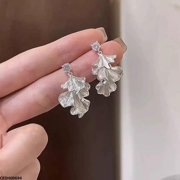 Double Leaf Drop Earrings