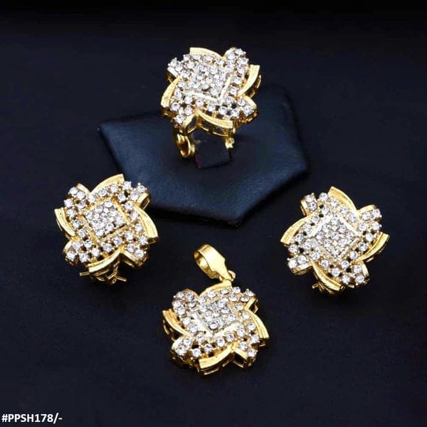 Ethnic Zircon Pendant Set