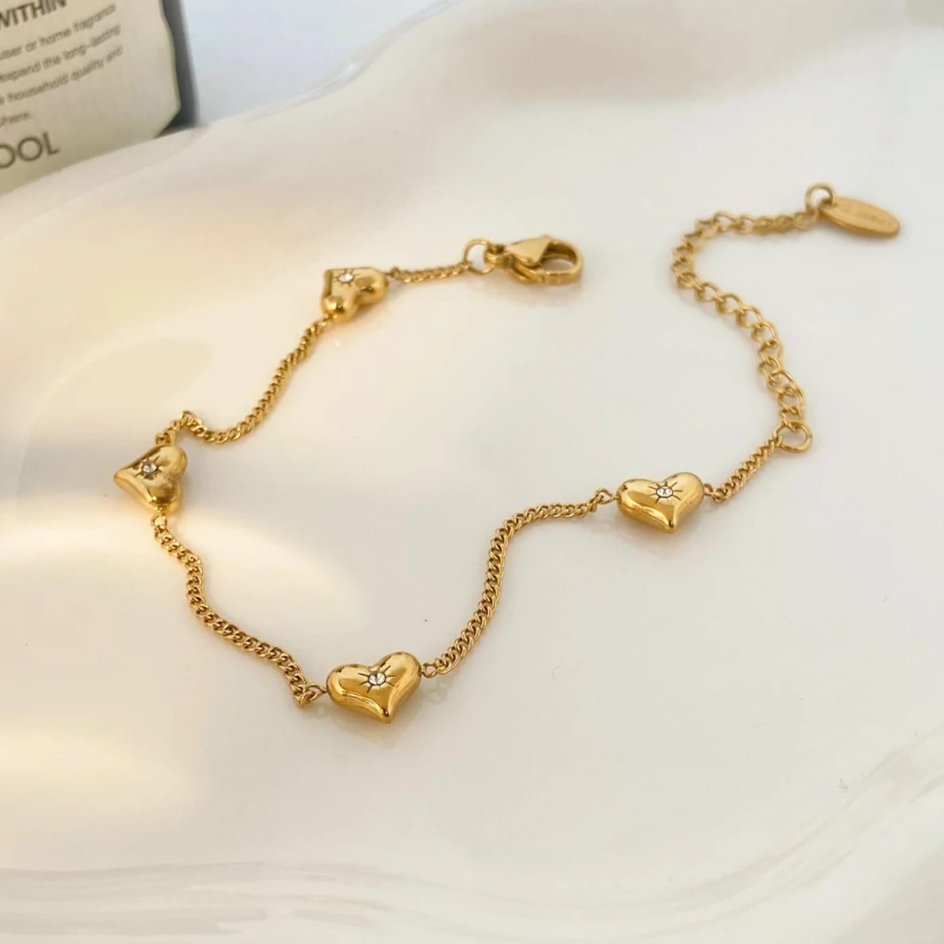 Heart Shape Gold Plate Bracelet
