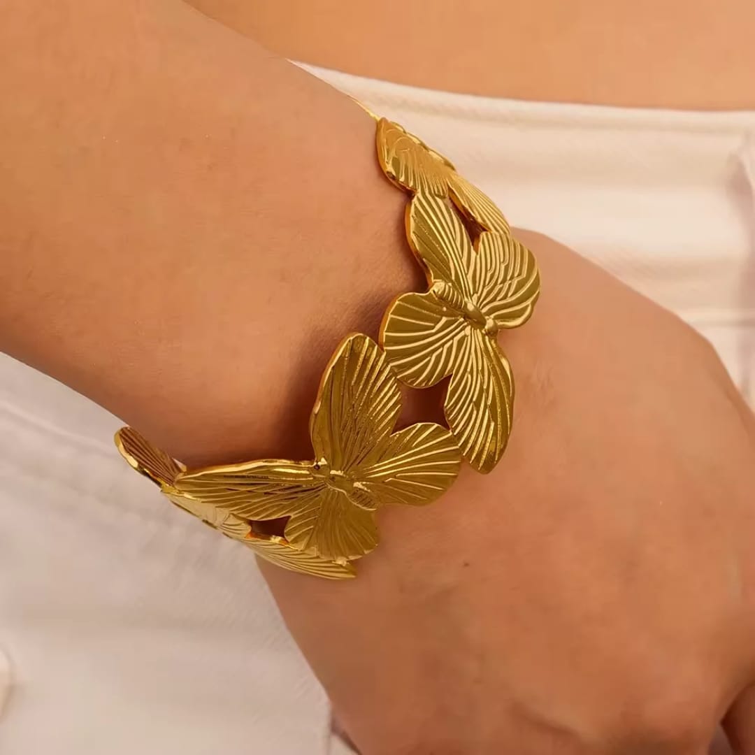 Gold-Tone Butterfly Cuff Bracelet