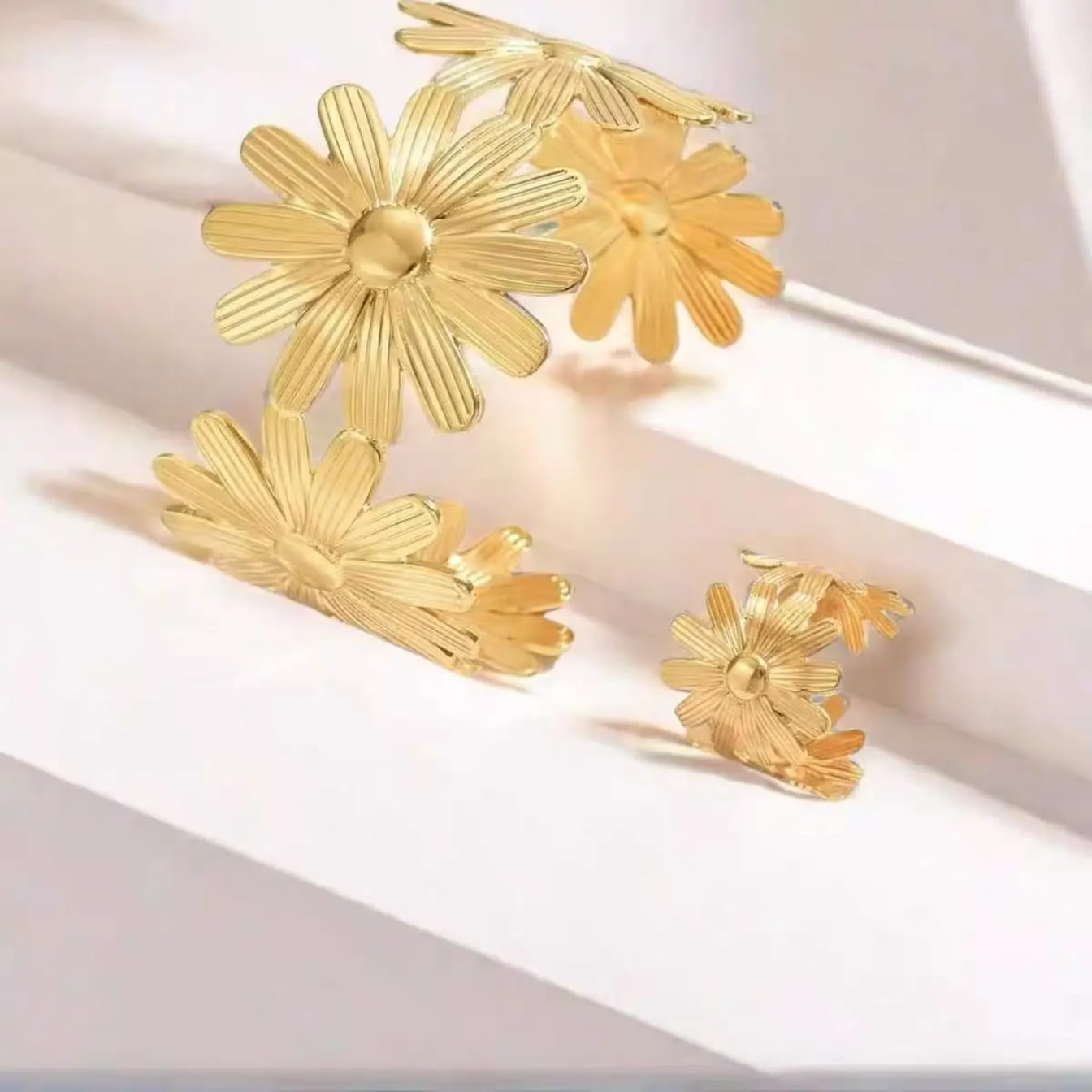 Stainless Steel Openable Bangles / Ring Set