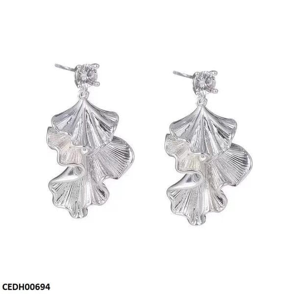 Double Leaf Drop Earrings