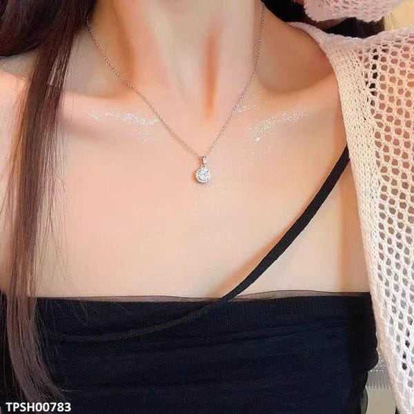 Silver-Plated Drop Pendant Necklace