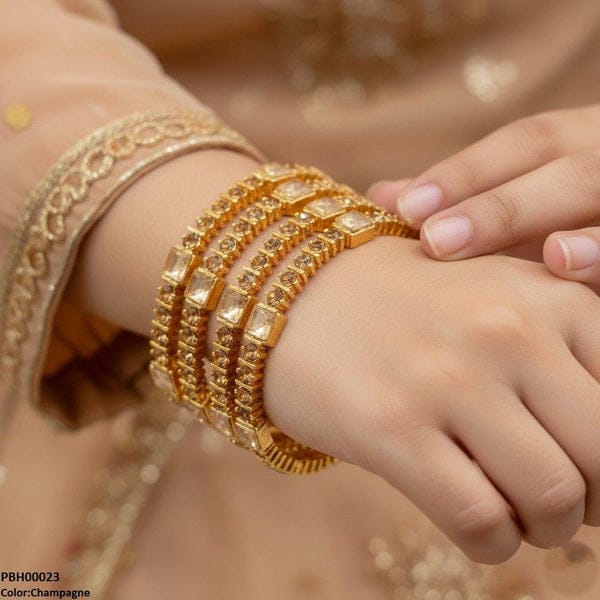 Gold Silver Tone Multi-Row Bangle Set