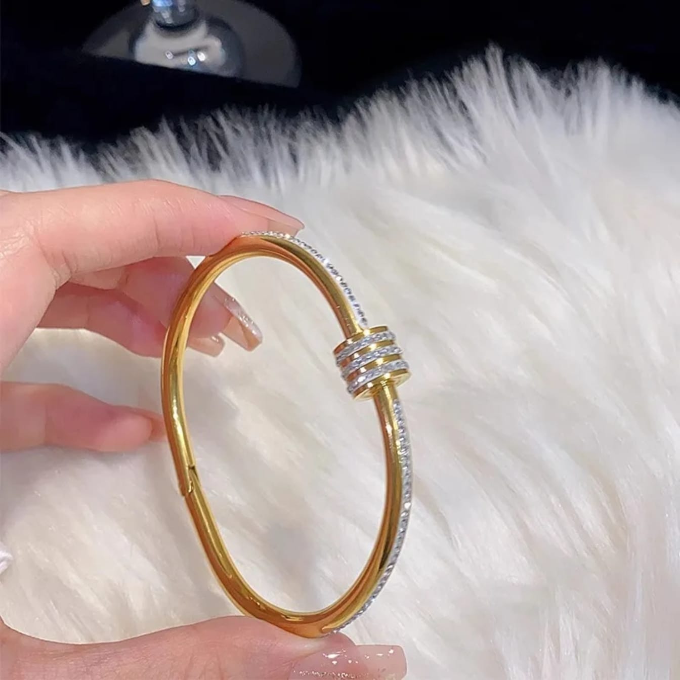 Modern Crystal Cuff Bracelet