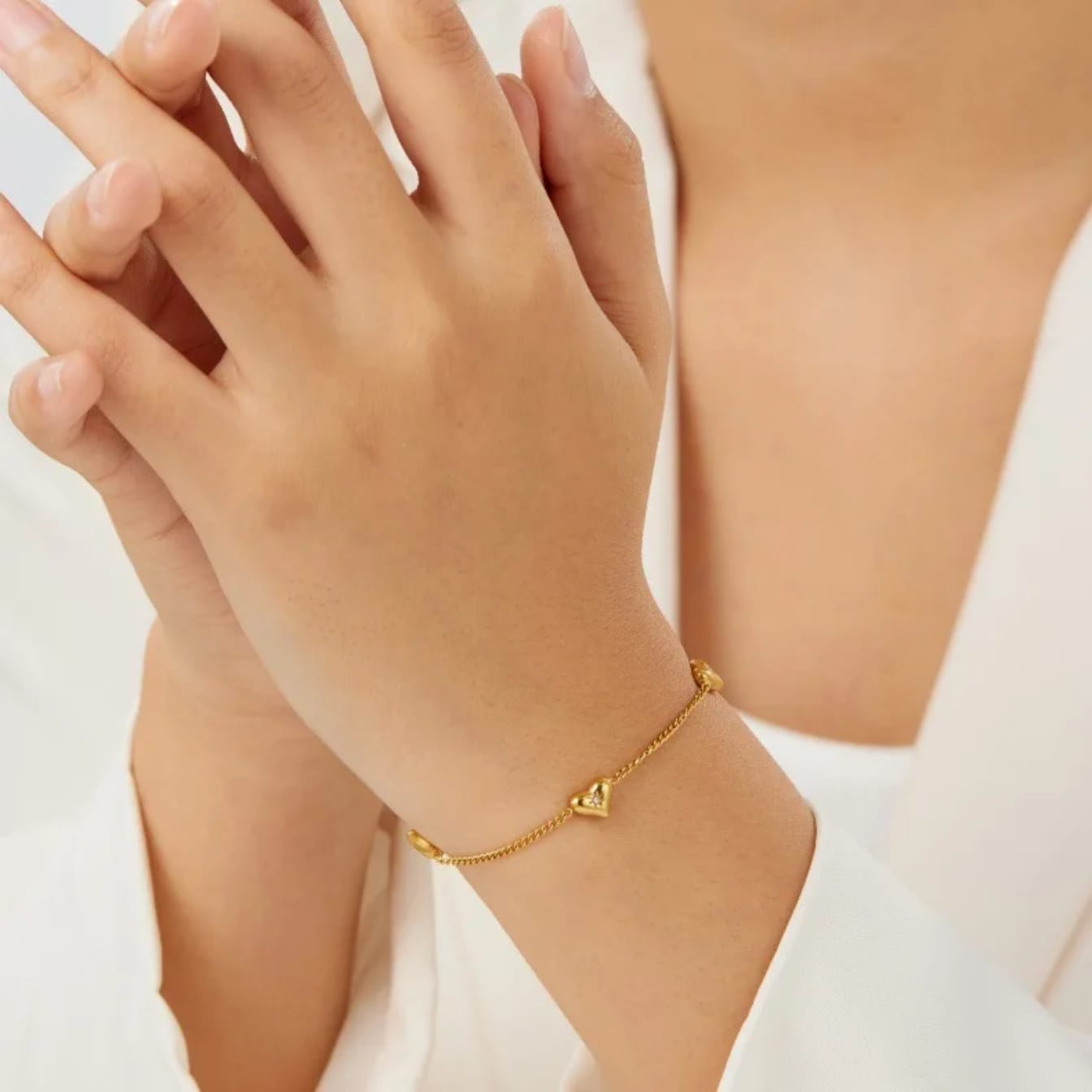Heart Shape Gold Plate Bracelet