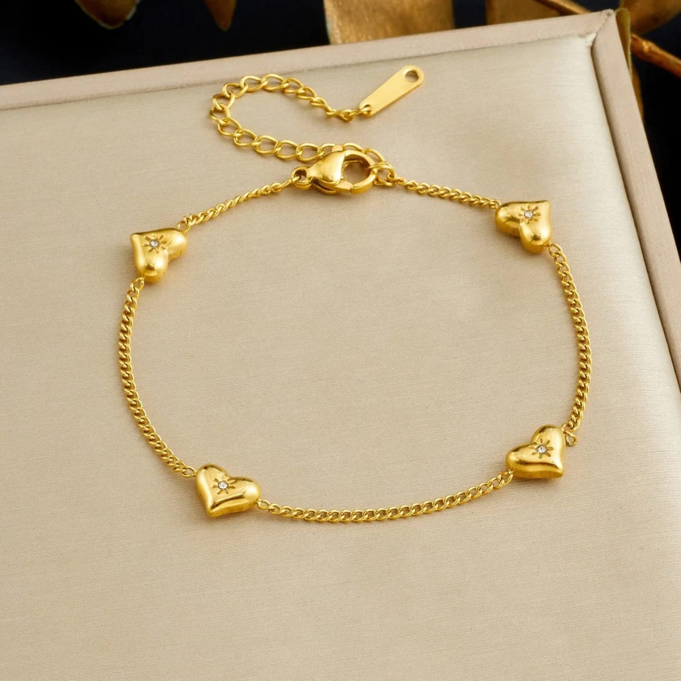 Heart Shape Gold Plate Bracelet